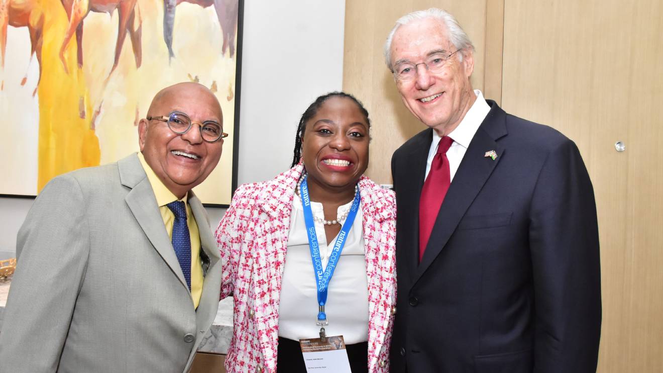 AKU Brain & Mind Institute Director Zul Merali, Neuroscientist & Principal Investigator Brain Resilience Kenya Study Chi Udeh-Momoh and Davos Alzheimer’s Collaborative (DAC) Founding Chairman of the Board George Vradenburg. PHOTO/COURTESY